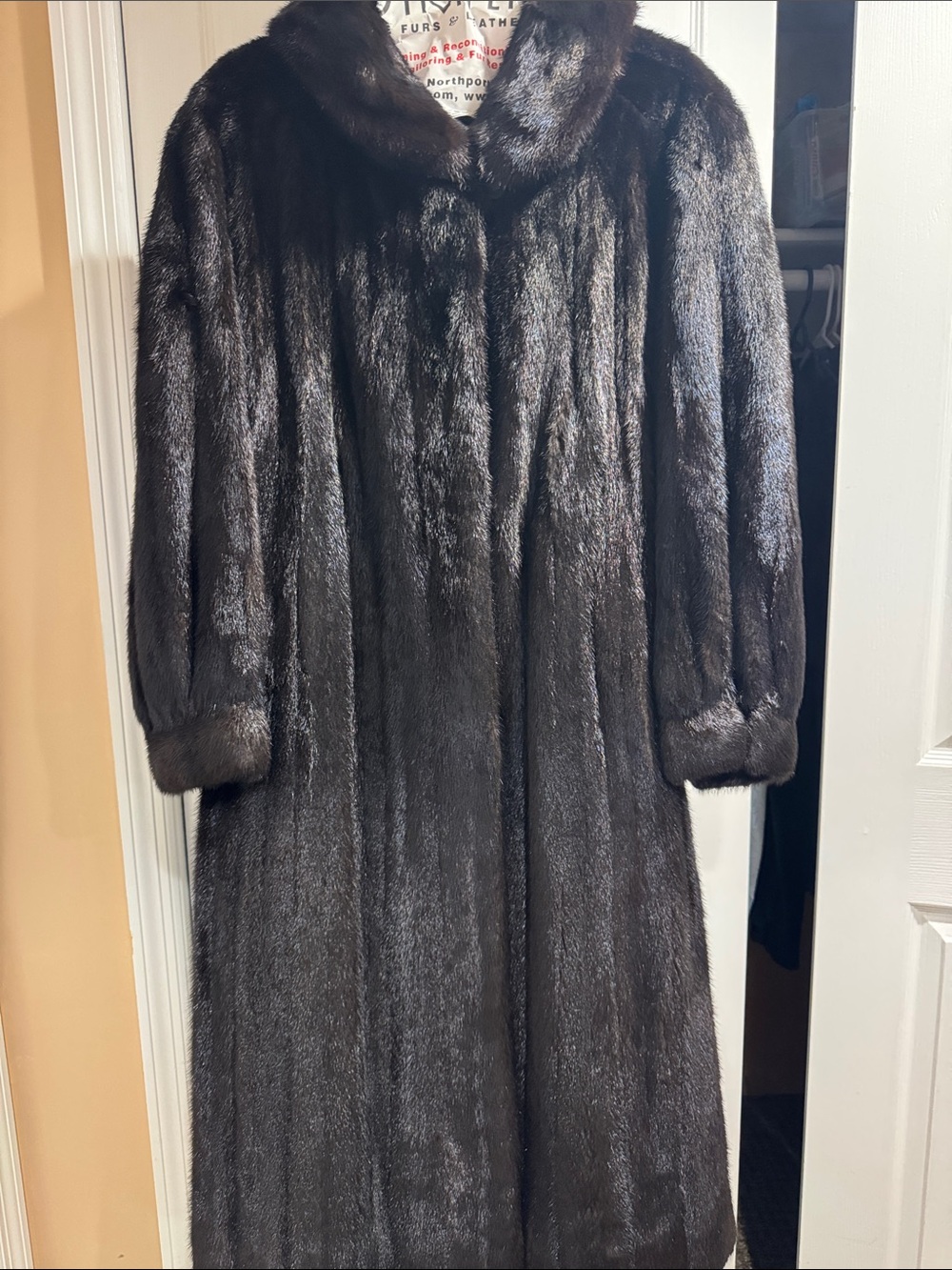 Long Dark Brown Mink Fur Coat